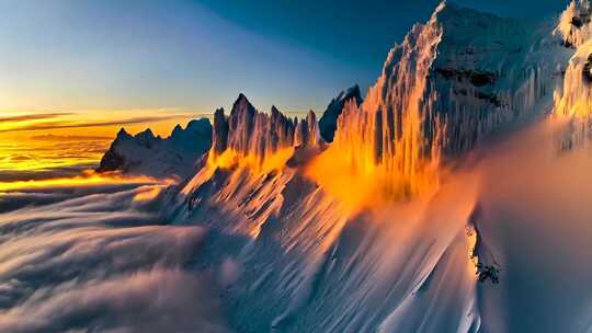 雪山云海日出景观