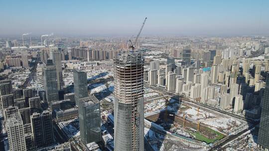 山东济南城市风光地标建筑航拍