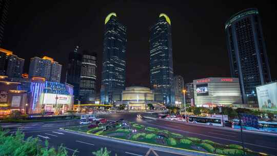 上海_道路桥梁_夜景延时_城市车流002