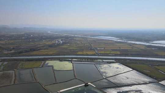 武汉梁子湖螃蟹养殖基地航拍