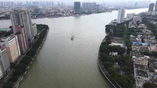 珠江建筑风光和船