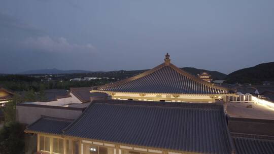 洛阳龙门龙门石窟伊河古街古建筑航拍