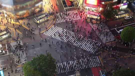 东京，人行横道，道路，人群