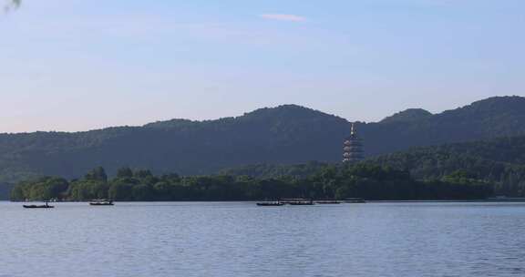 杭州西湖雷峰塔夏天清晨空镜合集