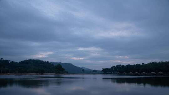 东莞同沙生态公园夜景湖光山色风光延时