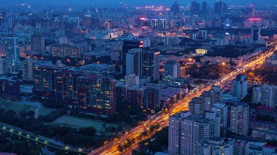 城市夜景航拍延时4k