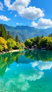 山水湖泊自然风光素材