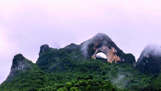 桂林阳朔月亮山景区延时