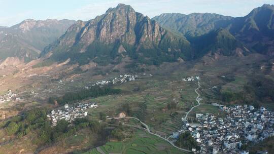 航拍山村 皖南