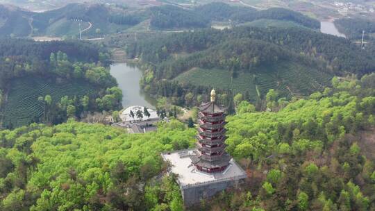 航拍光山净居寺紫云塔