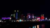 4K航拍内蒙古鄂尔多斯城市夜景灯火辉煌高清在线视频素材下载