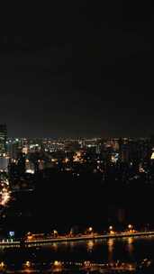 江苏无锡城市夜景竖屏航拍