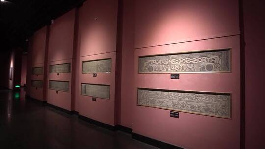 西安碑林博物馆环境实拍特写视频素材模板下载