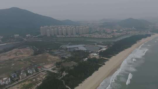 广东阳江海陵岛沙滩海洋高空航拍