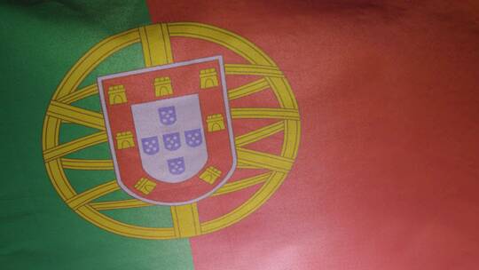 工作室拍摄的葡萄牙国旗特写