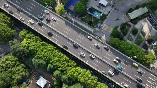 沪闵高架路航拍