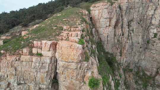 大海海洋岛屿自然风光山东烟台长岛航拍