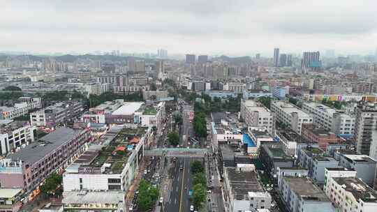 广东深圳龙华区城市交通航拍