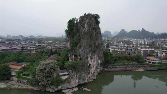 广西桂林伏波山景区航拍