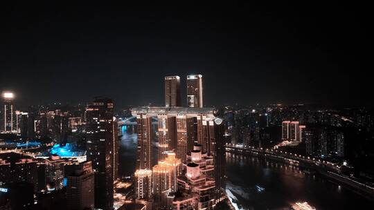 4K大气城市航拍日出日落夜景