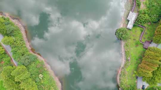 金华东白山水库茶园风景航拍