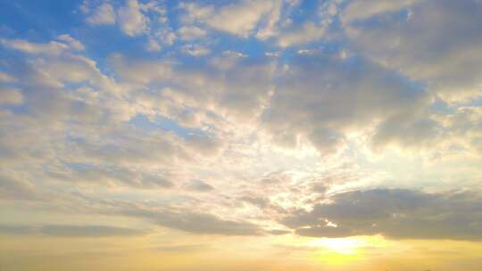 夕阳西下蓝天白云延时风景视频素材