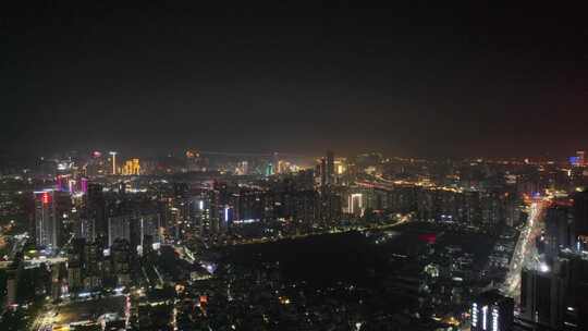 珠海香洲区夜景航拍