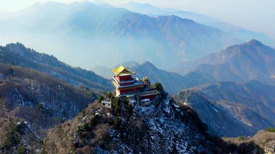 航拍陕西南五台山景区