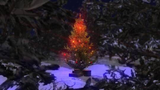 圣诞节下的圣诞树视频素材模板下载
