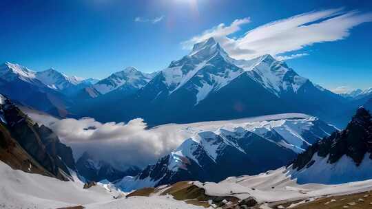 雪山山峰山脉风景