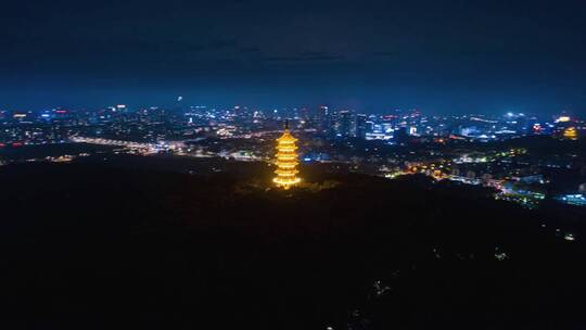 海宁东山智标塔夜景航拍延时