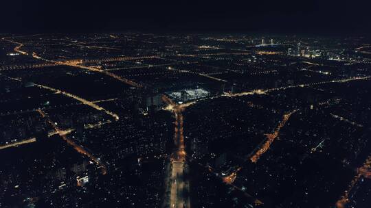 上海电影感城市夜景航拍