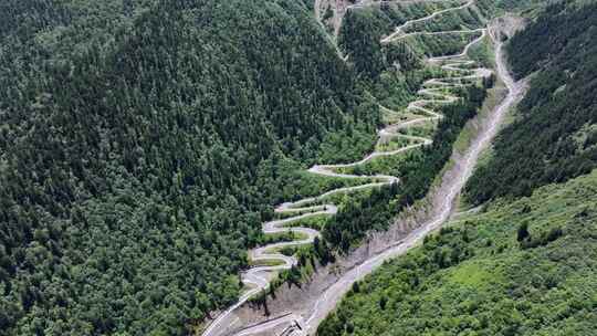 航拍四川独库公路宝康线高山森林风光