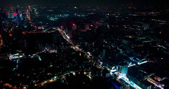 广州海珠区都市夜景航拍建筑群2022最新