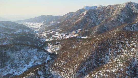 航拍雪后山东威海里口山广福寺4K合集