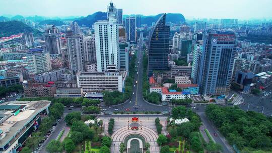 柳州城市多建筑航拍系列