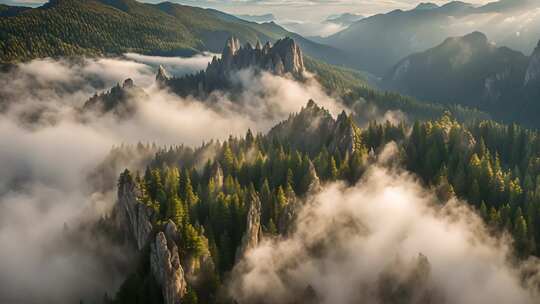 山林云海全景