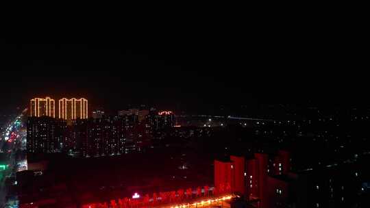 航拍 城市夜景 烟花 城市烟花 春节 夜晚