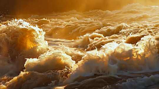 黄河水河流河水波涛汹涌母亲河