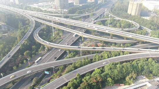 4K航拍杭州中兴立交桥视频素材模板下载