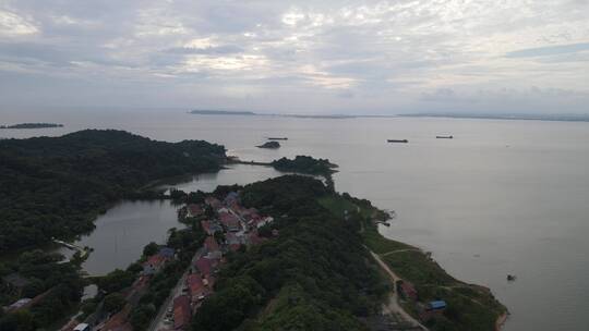 航拍湖南岳阳洞庭湖风光