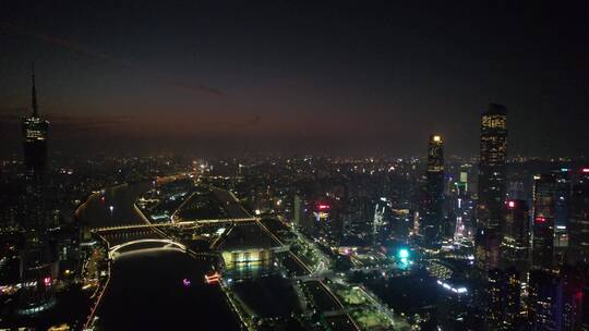 广州珠江新城猎德大桥二沙岛CBD夜景