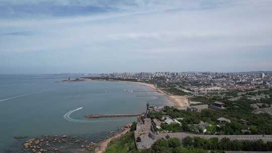 山东蓬莱海边风光大海海洋沙滩