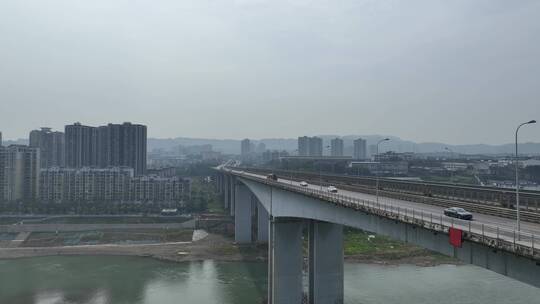 重庆石洞长江大桥航拍视频素材模板下载