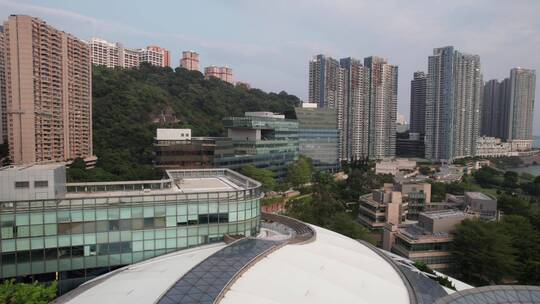 航拍中国香港数码港科研教学中心