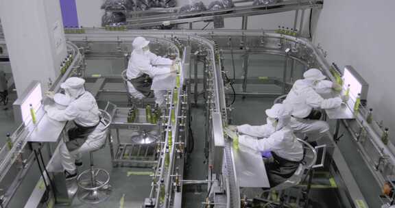 工厂工人在流水线作业