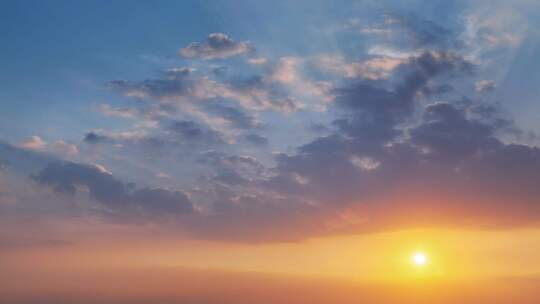 夏季黄昏日落天空背景素材延时