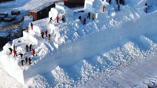 冰雪大世界建设 冰雕建筑师 哈尔滨冬季