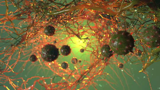 病毒细胞神经元网络人体健康医学视频素材模板下载