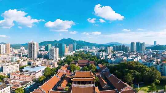 佛山城市古建筑与现代建筑航拍